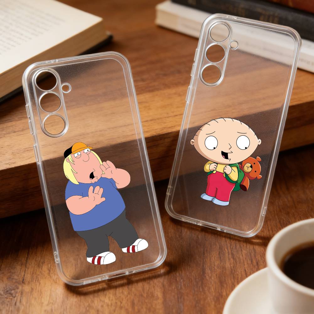 F-Family F-Funny G-Guy phone Case For Samsung S30,23,21,22,20, FE lite,S10,9,8,7 PIus Note20ultra Soft Transparent