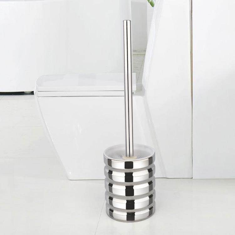 

Toilet Brush Holder Bathroom 304 Stainless Steel Nickel Brushed Round Floor Decked Brush holder set Bathroom Accessories