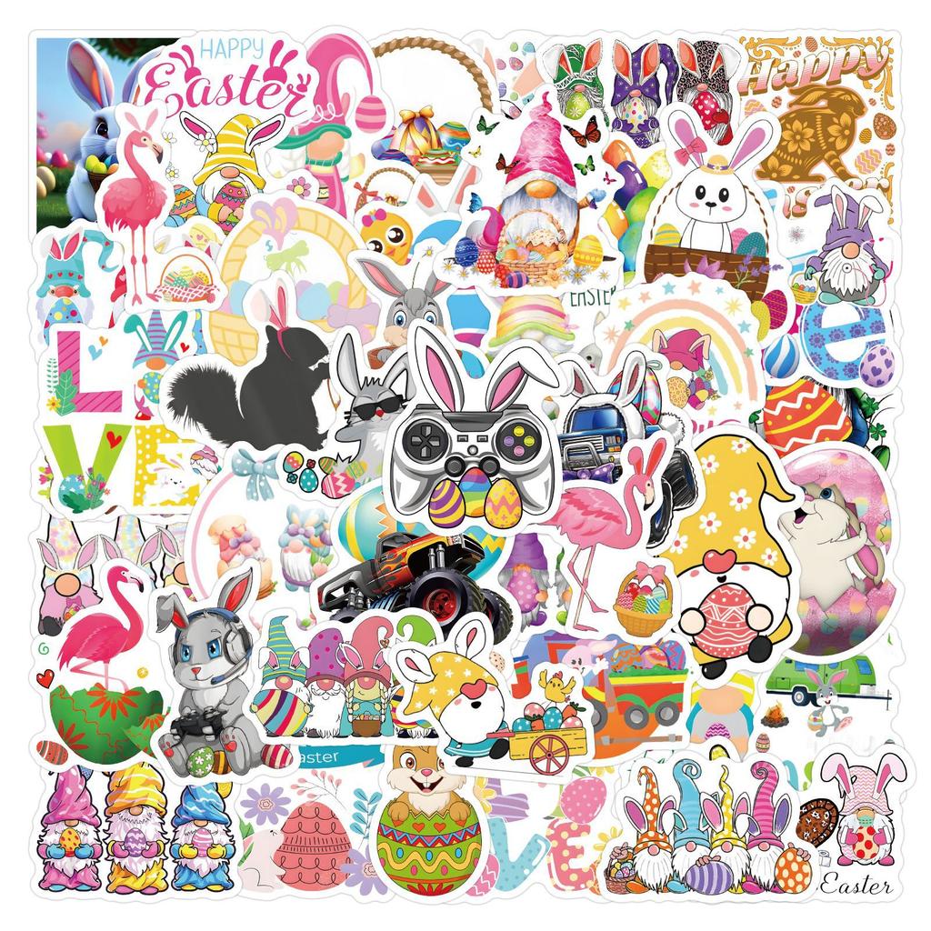 55/170 Easter Easter Rabbit Easter Eggs Doodle Stickers Suitcase Notebook Water Cup Stickers