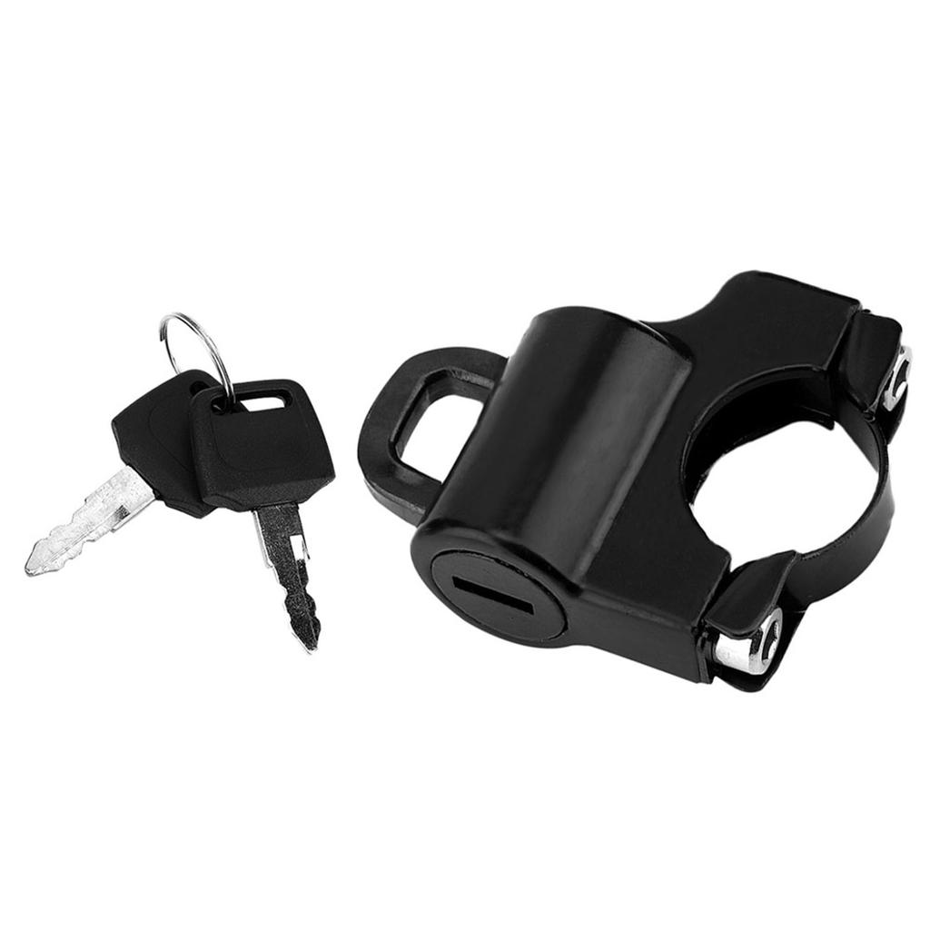 22mm Handlebars Universal Motorcycle Helmet Security Lock Padlock with 2 Keys (Black)
