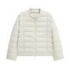 Lufu winter new simple casual Ulva color ribs white duck down jacket short warm jacket women