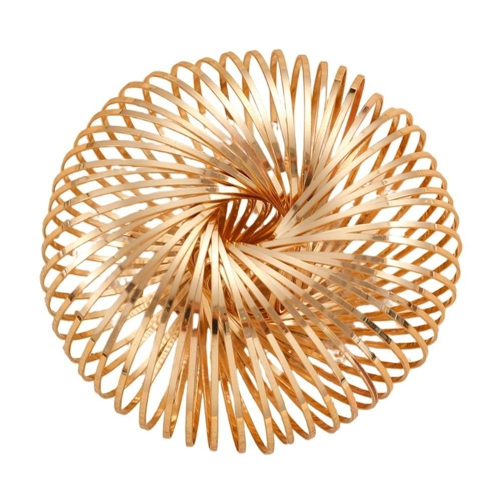 Round Shape Geometric Bracelet Zinc Zinc Alloy Coil Cuff Bracelet Creative Retractable Bangle Gift золотой