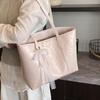 Simple and cute embossed sweet wind tote bag large capacity leisure commuting class versatile shoulder bag