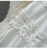 Women's Fashion Retro Court Style Lantern Collar Hollow Lace High Waist Skirt Suit