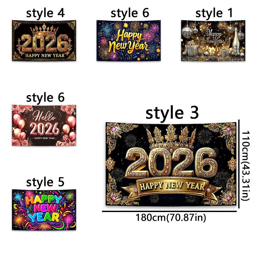 Black Gold Party Backdrop Glitter Pink Event Decoration 2026 New Year Banner Family Portrait