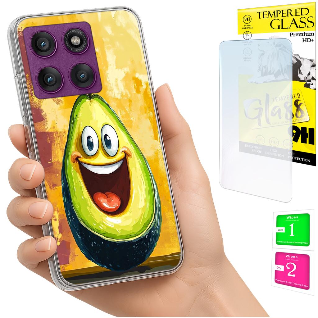 Etui Do Motorola Edge 60 Pro Obudowa Foto Case Plecki Awokado + Szkło 9H