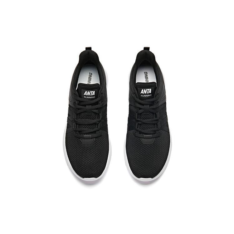 Anta Running Collection Cushioning Slip Resistant Abrasion Resistant Low top Running Shoes Women's Black White 92915586-3