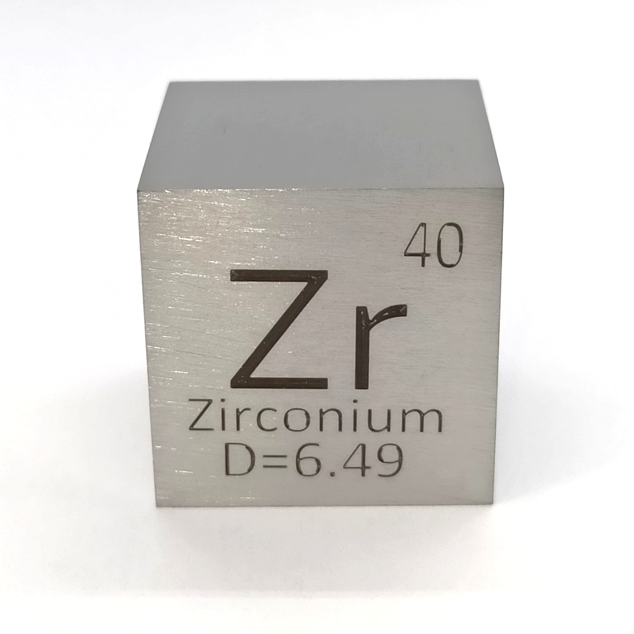 Elemental Zirconium marking normal specimen (Zr) (25mm cube, A, face)