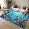 Fish Ocean Theme Soft Crystal Velvet Rug Custom Name & Text Print Non Slip Floor Rug for Bedroom Living Room