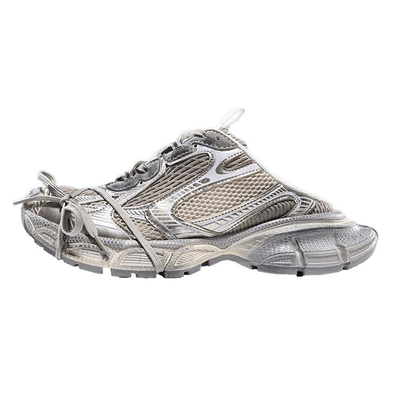 Paris 3XL Halbschalen-Schuhe Plateau Retro Dad-Schuhe Alt 2025 Frühling Neu Lässig Lazy Bag Head Slipper