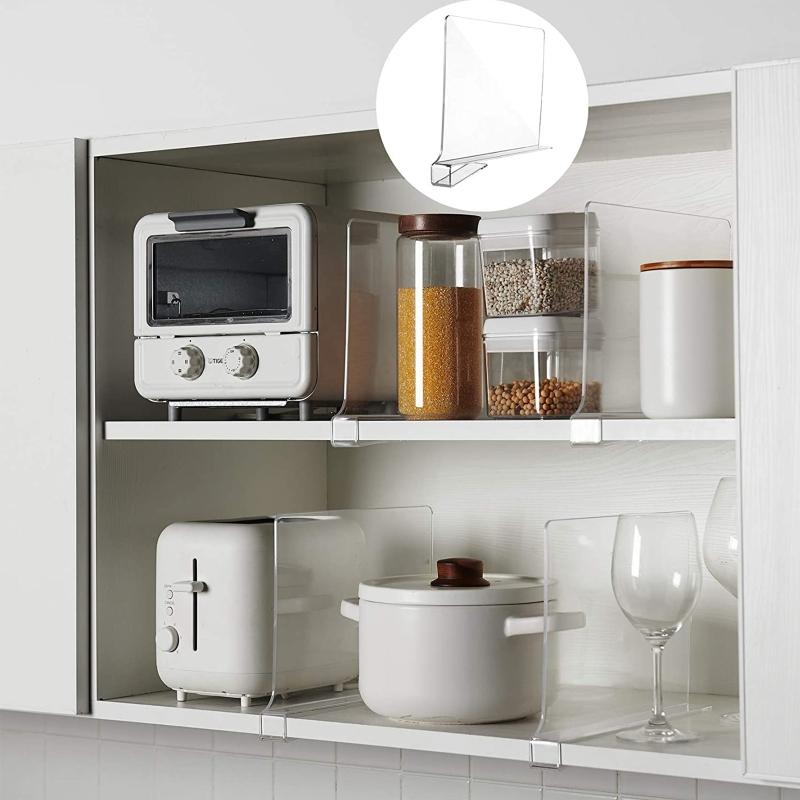High Transparency Adjustable Shelf Divider Clear Acrylic Bag Organizers Unique Stand Rack For Neat And Clean Cabinet