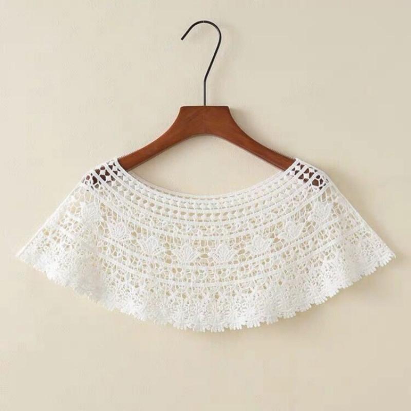 Women's Fashionable Lace Capelet with Embroidery Hollow out False Half Shirt Collar Neck for Special Occasion