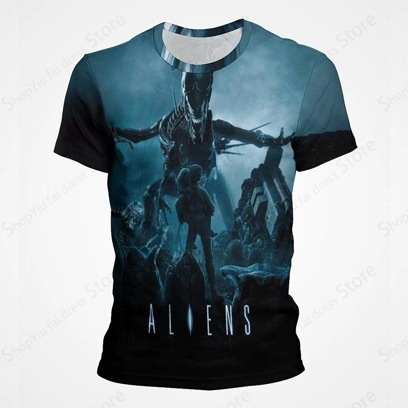 Movie Alien Mutation 3D Printed T-shirt Men's Fashion Hip Hop Trend Short Sleeve Top Cartoon Anime Role Playing Costume
