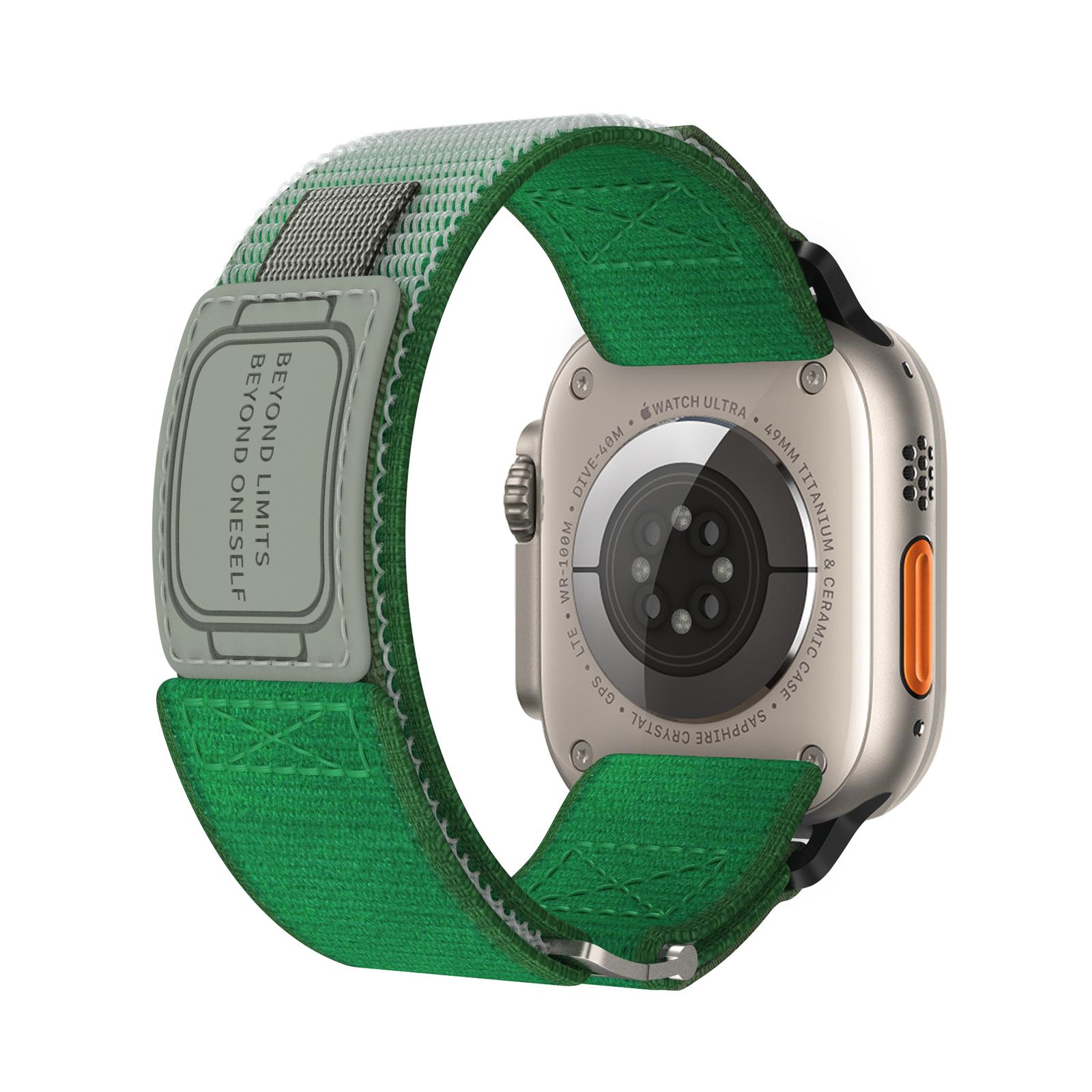

Спортивный нейлоновый ремешок для часов Apple Watch Ultra 2 49 мм SE 9 8 7 6 5 45 мм 44 мм 42 мм 41 мм 40 мм 38 мм сменный браслет 42mm 44mm 45mm 49mm зелёный