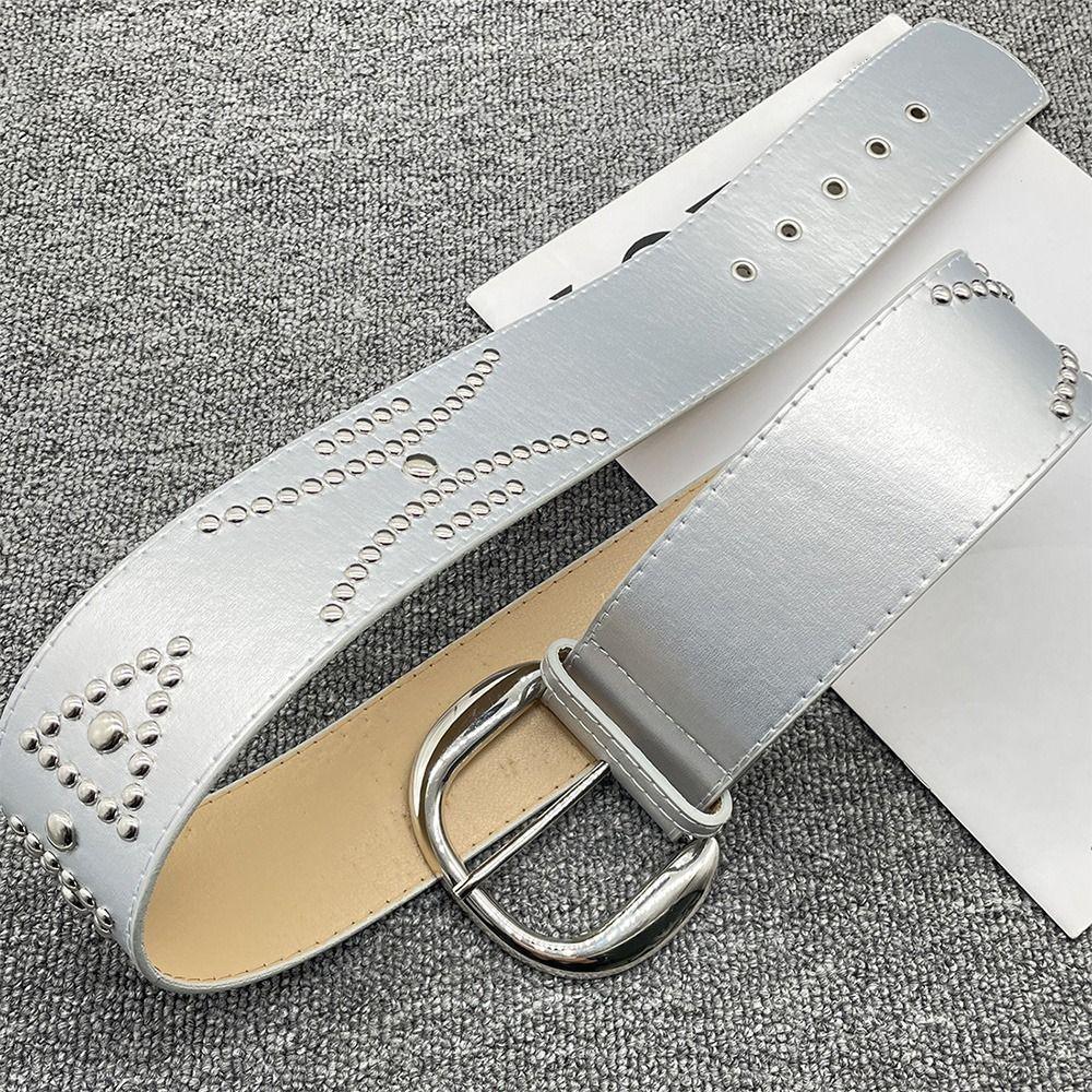 Y2K Punk Belt PU Leather Hiphop Jeans Belt New Waistband