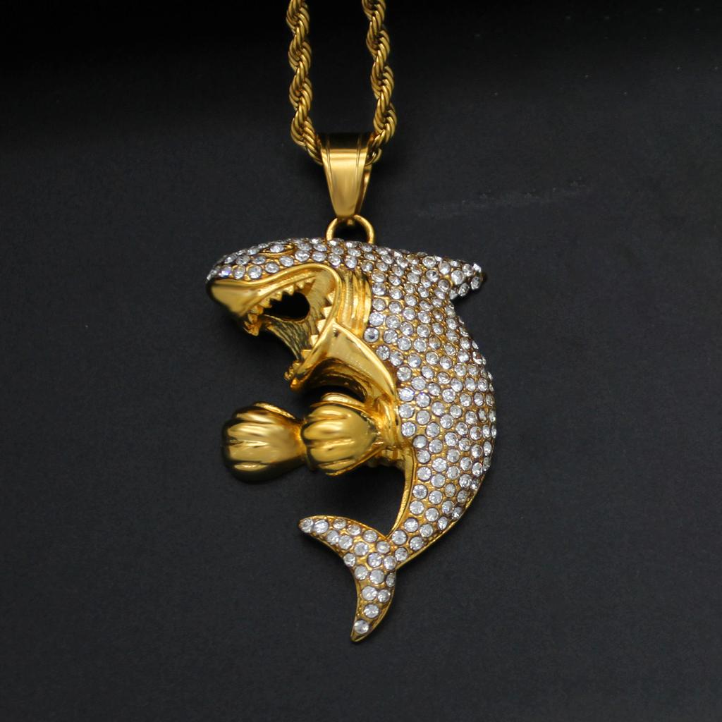 Ciondolo Hip-hop Tridimensionale Guanti da Pugilato Balena Nicchia Moda Accessori di Lusso Leggero Collana
