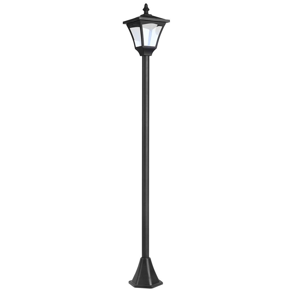 1.2m Solar Powered Outdoor Lamp Post - Black