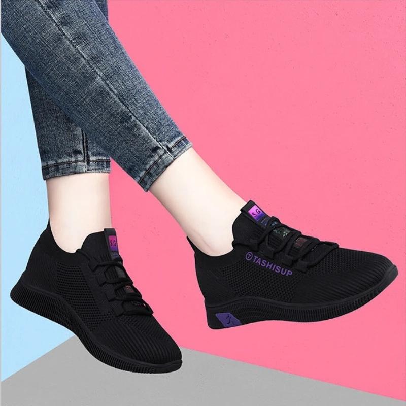Women's Casual Sports Shoes Outdoor Tennis Shoes Lightweight Non-slip Breathable Sneakers Soft Walking Shoes Zapatillas De Mujer