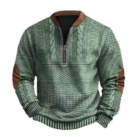 3D Digitaldruck Halber Reißverschluss Strick Herren Mode Hoodie 2026