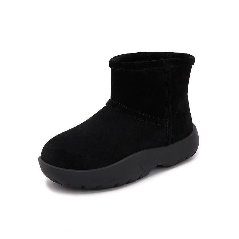 

Leather snow boots women s winter new bread snow boots women s waterproof minus 40 degree thick-soled short boots 35