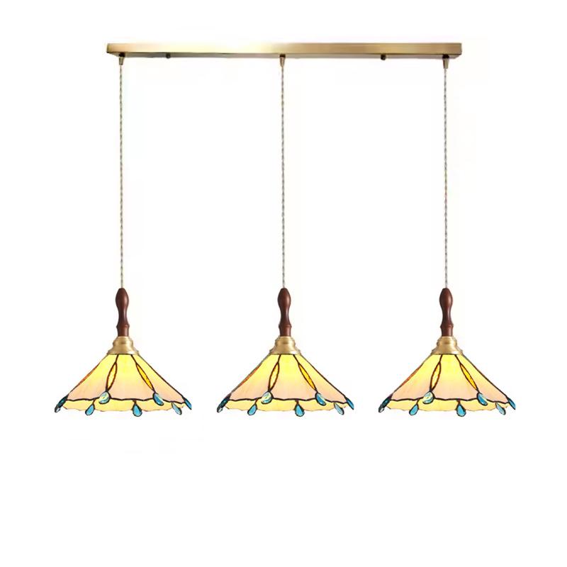 Tiffany Chandelier Retro Creative Stained Glass Lotus Pendant Light Corridor Bedroom Living Room E27 Single Head Hanging Lamps