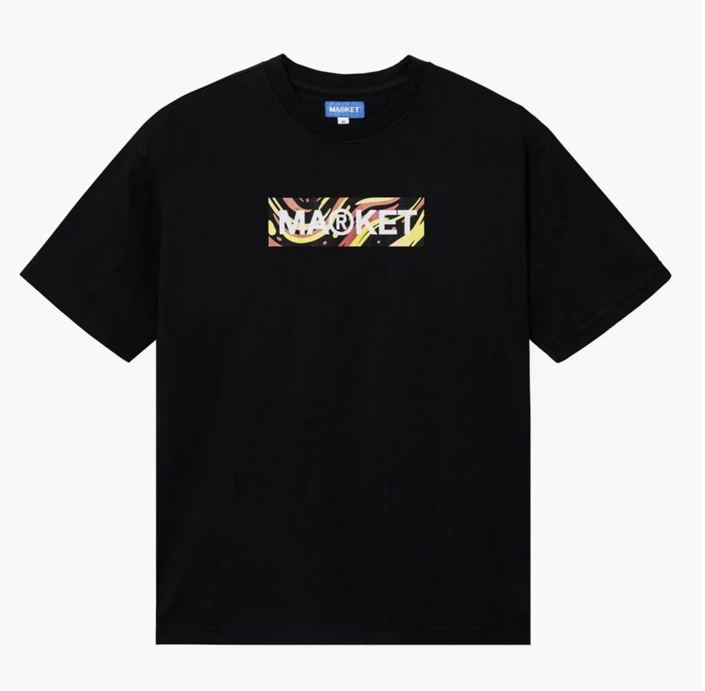 NWT MARKET Bar Logo T Shirt Black Unisex T-Shirt XXXL