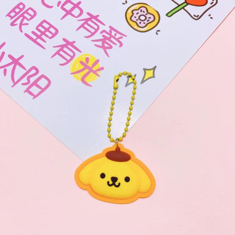 

Cute cartoon bag small pendant silicone sheet best friend keychain 1pcs жовтий