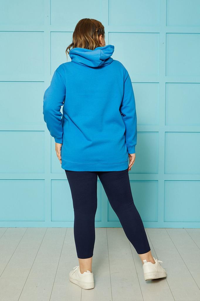 Women's Style Big Size Sweatshirt Chicago Print Hooded Sweatshirt