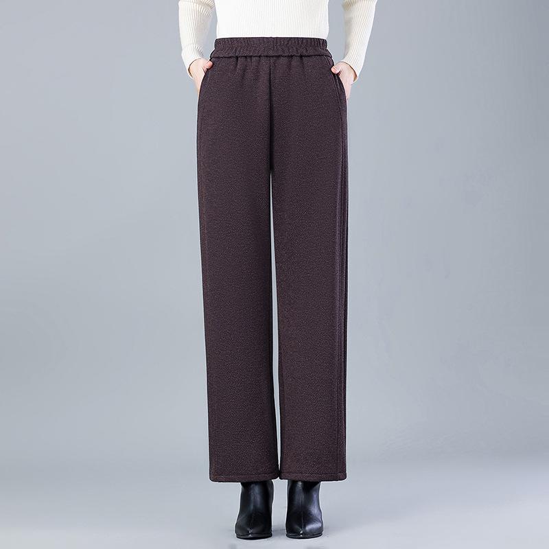 8XL Plus Size Fleece-Lined Winter Cotton Pants for Middle-Aged & Elderly - Loose, Thick, Long Pants