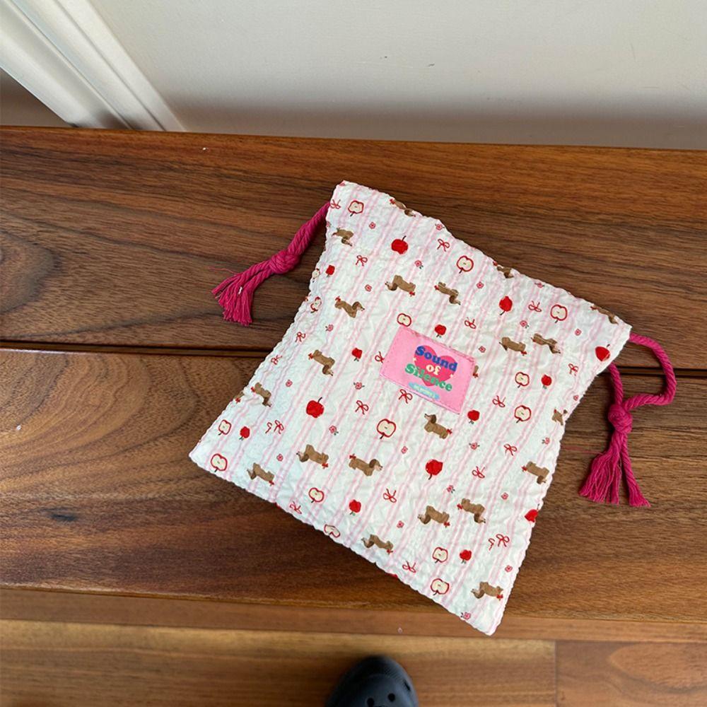 Portable Drawstring Storage Bag Drawstring Cartoon Makeup Bag Underwear Clothing Bag  Home Supplies
