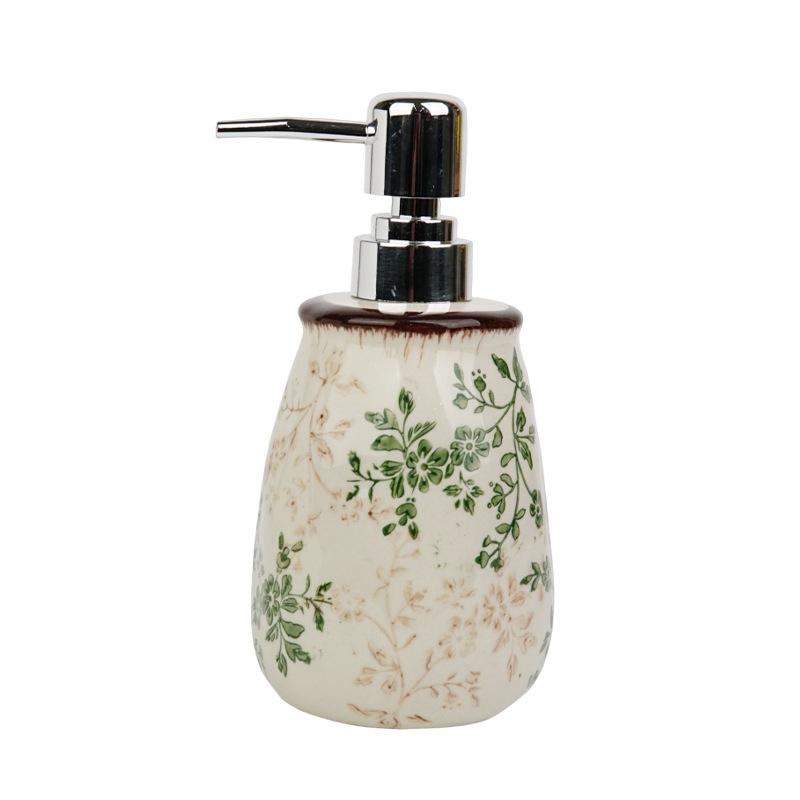 Ceramic Lotion Dispenser Countertop Bathroom Accessories Pump Bottle Refillable Empty Shampoo Body Lotion Soap Dispenser for