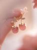 Elegant Butterfly & Pink Cat's Eye Earrings: Full Diamond Accents for Women