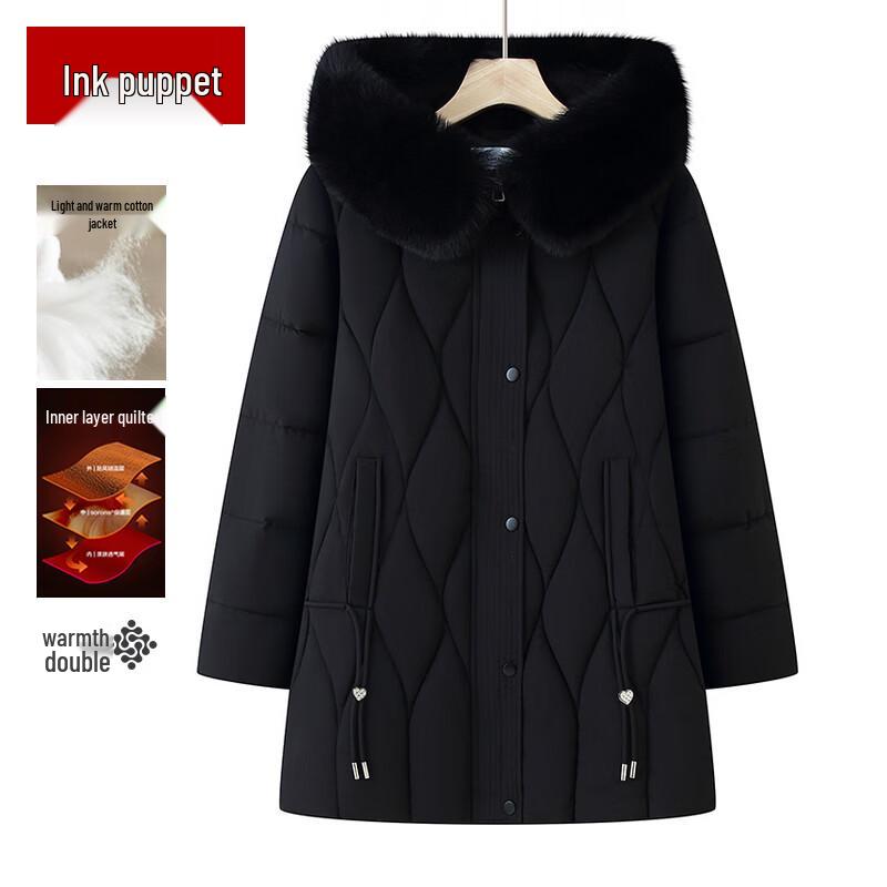 

Mooou Women s Mid-Length Hooded Winter Padded Coat for Elderly M