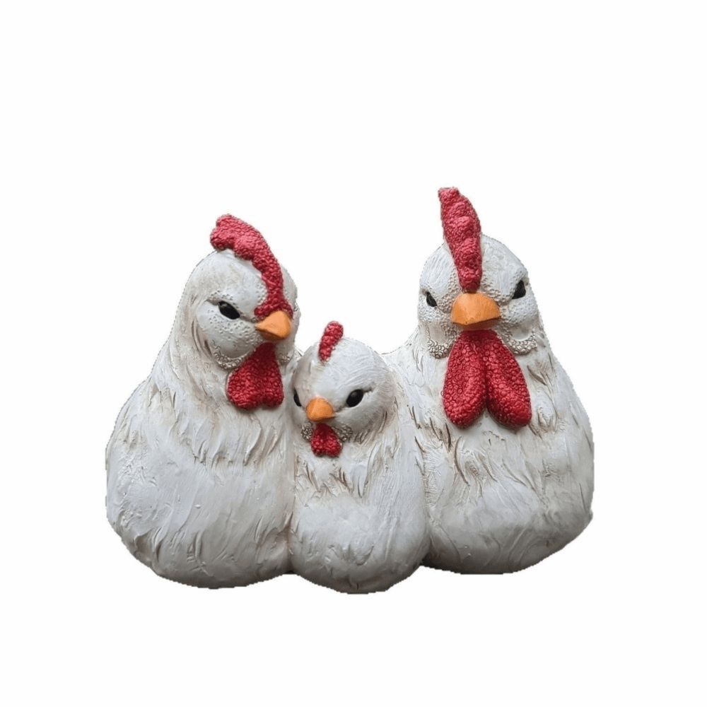 Handicrafts Decoration Chicken Family Flowerpot Funny Farmhouse Style Garden Statue Yard Ornaments Resin Chicken Figurine Lawn