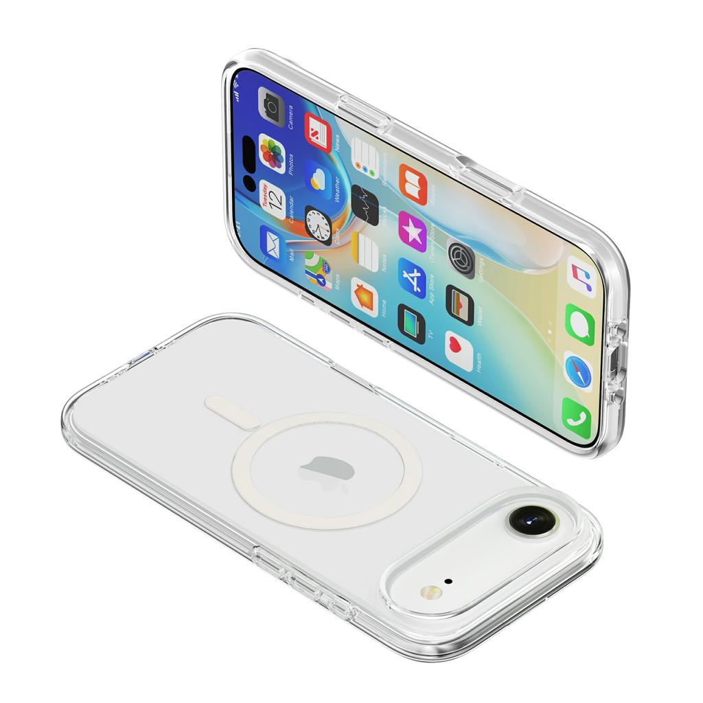 For iPhone 17 Air Magnetic Case Compatible with MagSafe PC+TPU Clear Phone Cover