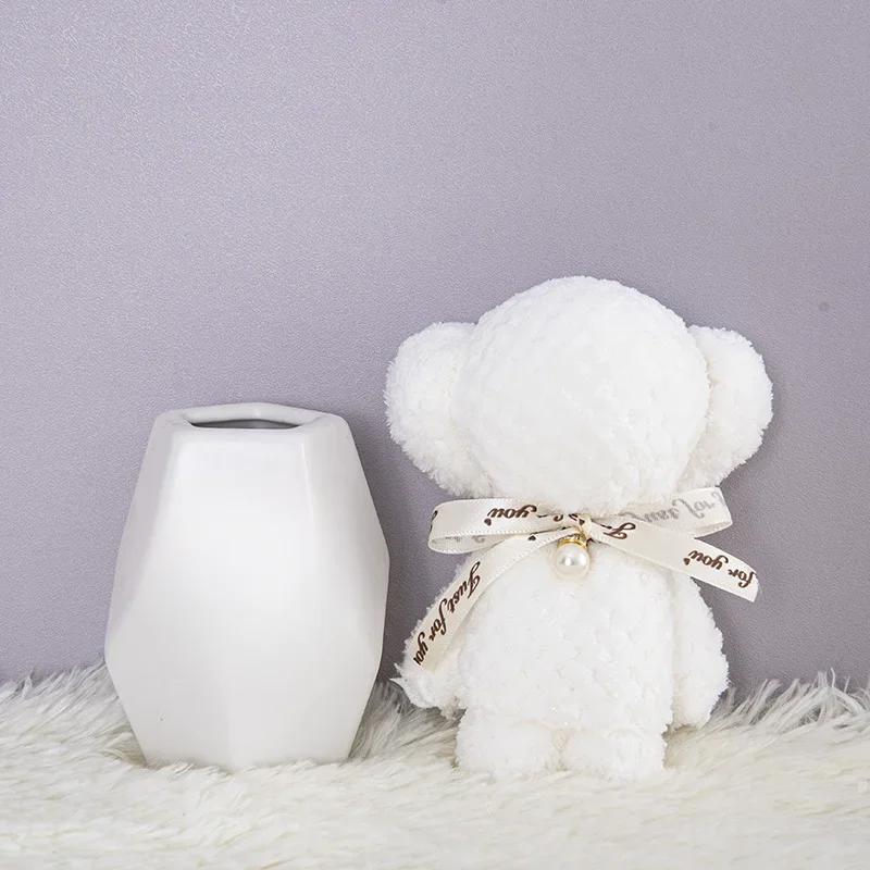 1pcs Coral Velvet Bear Shape Towel Set with Gift Bag Face Towel Baby Shower Home Party Wedding Birthday Gifts for Mother Friend