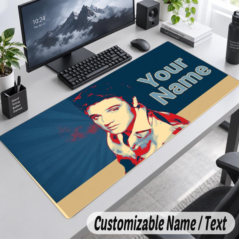 Elvis Presley Personalized Large Mouse Pad Custom Name Text Extended Desk Mat Gaming Mousepad