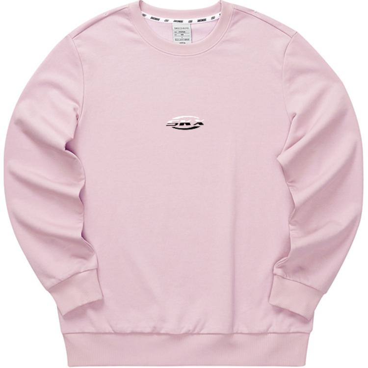 Skechers Colorful Casual Series Fleece Round Neck Fashion Versatile Long Sleeve Sweatshirt Unisex sweatshirt Pink FHP122U003-01NX L