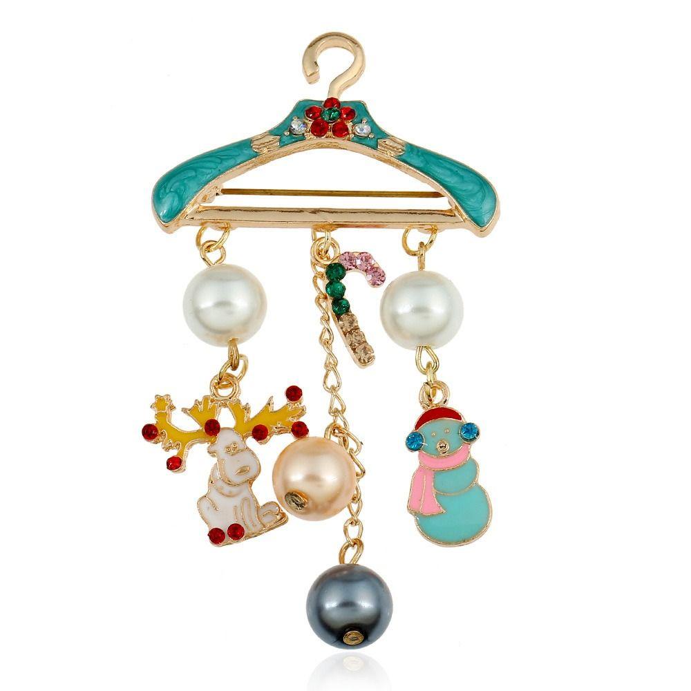 

Kids Elk Christmas Decor Women Jewelry Gift Clothing Brooches Hanger Tassel Pin Christmas Brooch