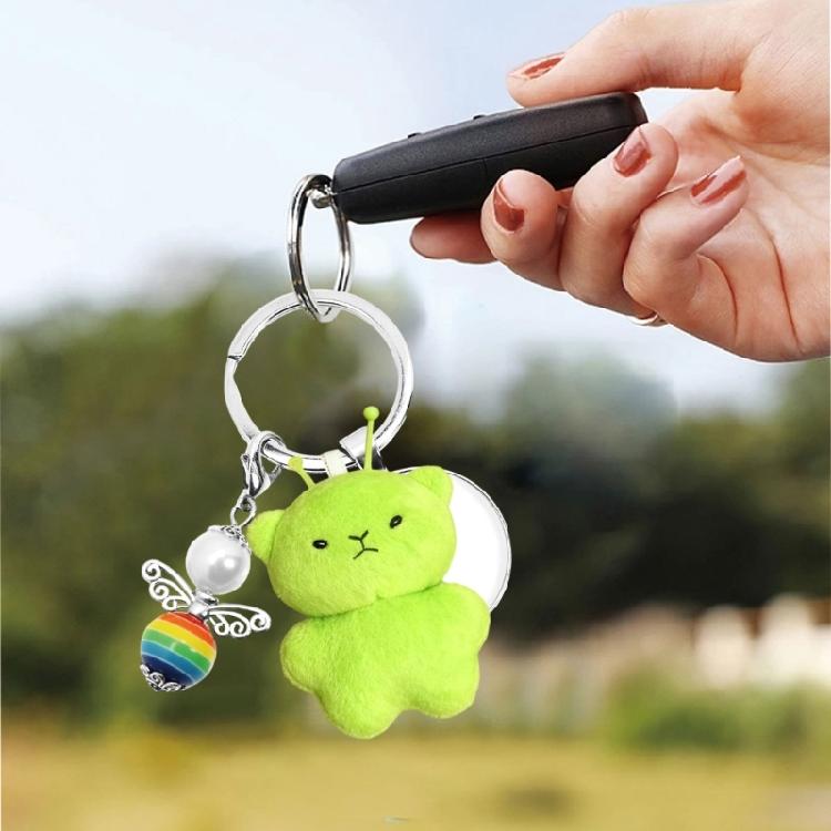 Soft And Washable Green Alien Cat Plush Keychain For Decoration Bags Backpack Handmade Doll Accessories