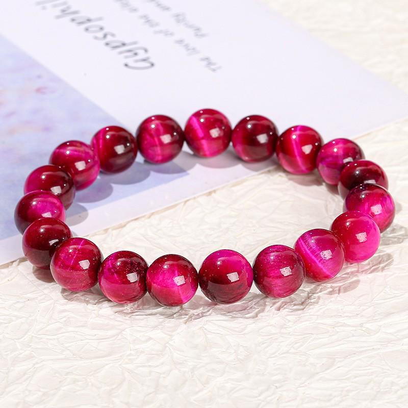 Jingdong Jewelry Unisex Round Bead Bracelet: 7A Lightning Yellow Tiger Eye Stone