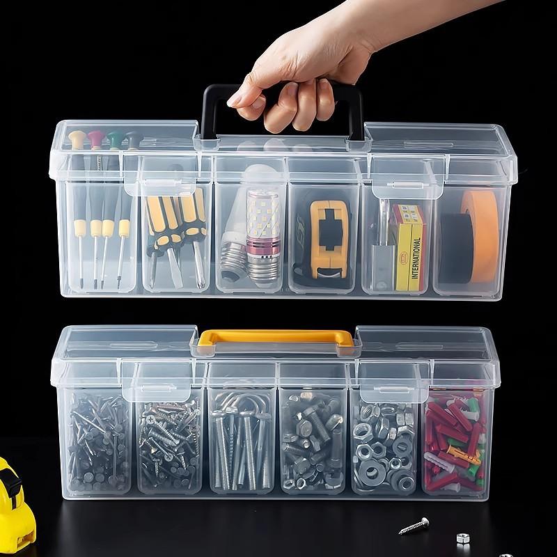 Cutie Organizator din Plastic Transparentă Cutie Portabilă pentru Scule Cutie de Depozitare Multipurpose pentru Scule de Electrician și Bormașină Carcasă pentru Scule de Feronerie