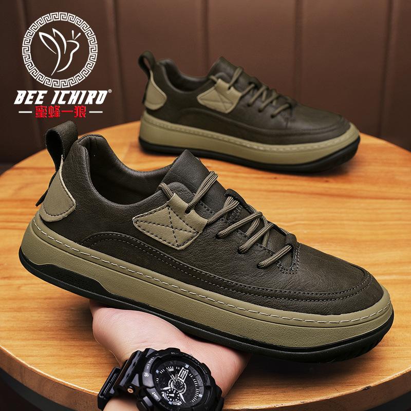 Men's shoes new spring and summer versatile casual shoes trendy men's leather shoes retro business board shoes