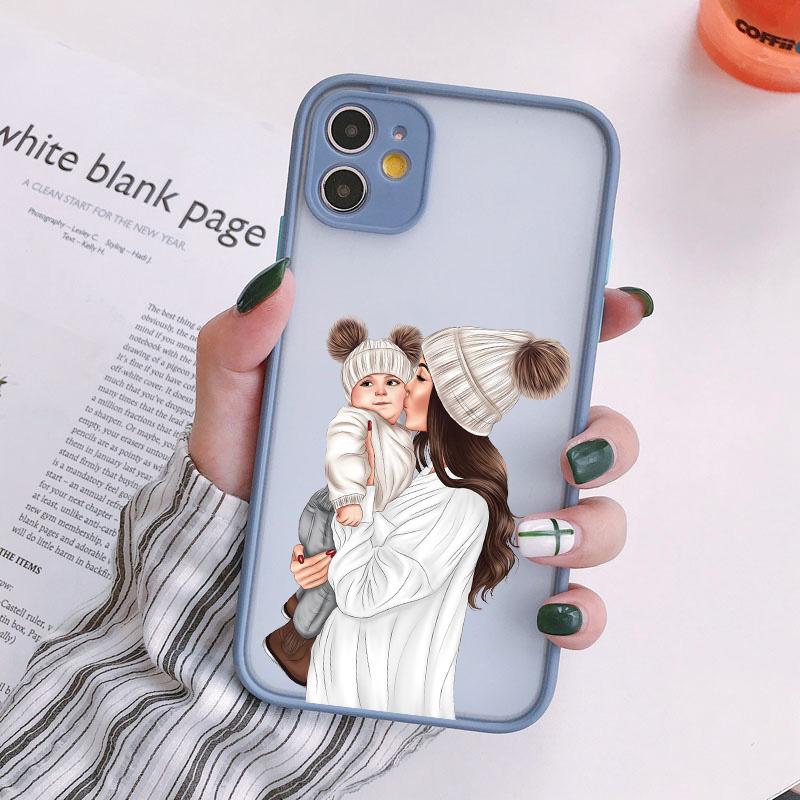 Super Mom Baby Girl Son Shockproof Phone Case For iPhone 13 12 14 15 11 Pro Max Mini 16 15 14 Plus 17 Pro Max Cartoon Back Cover