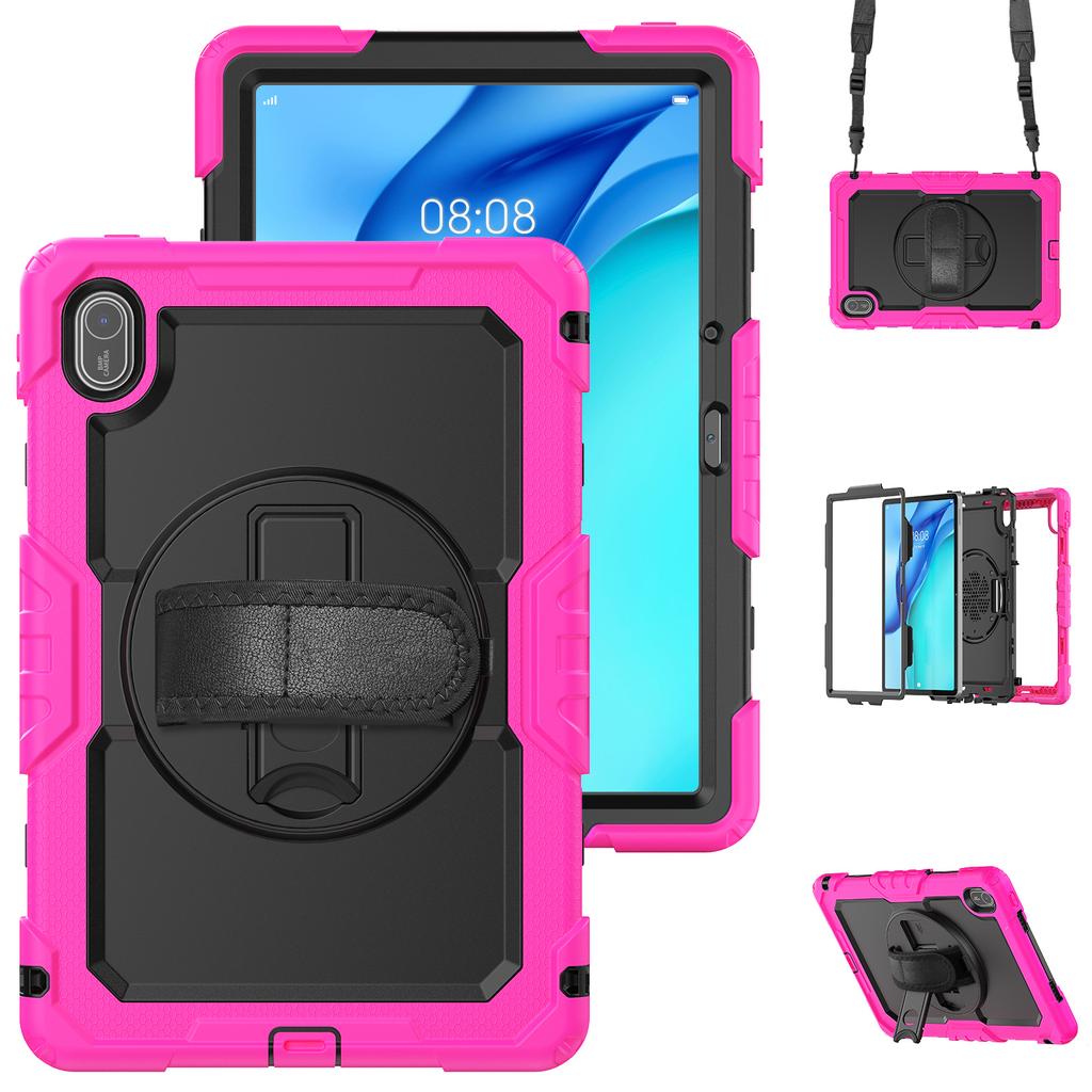 For Huawei MatePad SE 11 Case PC + Silicone Tablet Cover with PET Anti-Scratch Film and Shoulder Strap