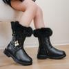 Girls' Fashionable Thickened Princess Boots Winter Children's Mid-calf Snow Boots