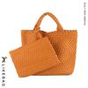 New 2022 Large Capacity PU Woven Tote Bag - Trendy Cross-Border Business & Casual Mother-Child Handbag