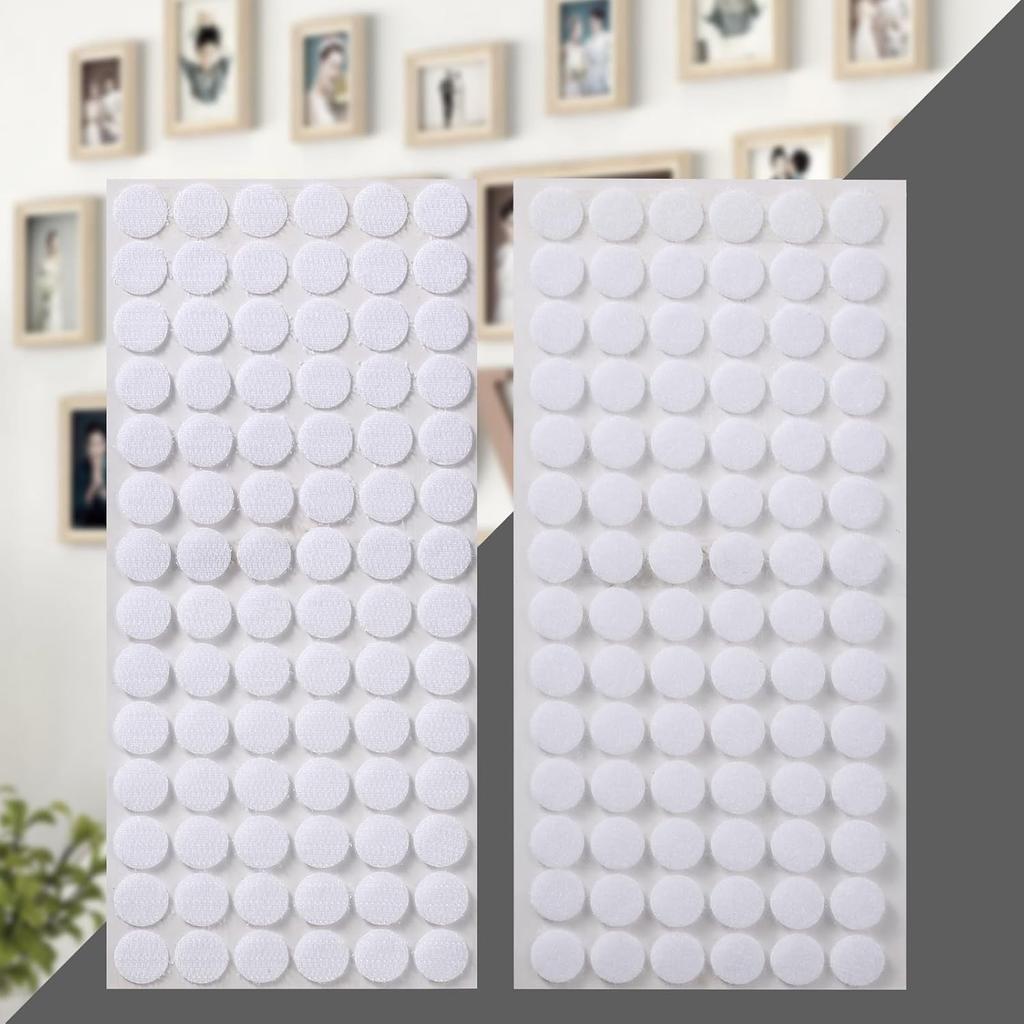 1000 Pcs | 500 Pairs | 0.59inch Diameter | 100% Nylon | Hook and Loop Fastener Self Adhesive Strong Round Circle Sticky Sticker Dots for Arts and