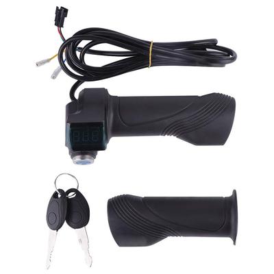 24V 36V 48V 60V Electric Bike Throttle Grip, Electric Motorcycle Scooter Twist Throttle, LED