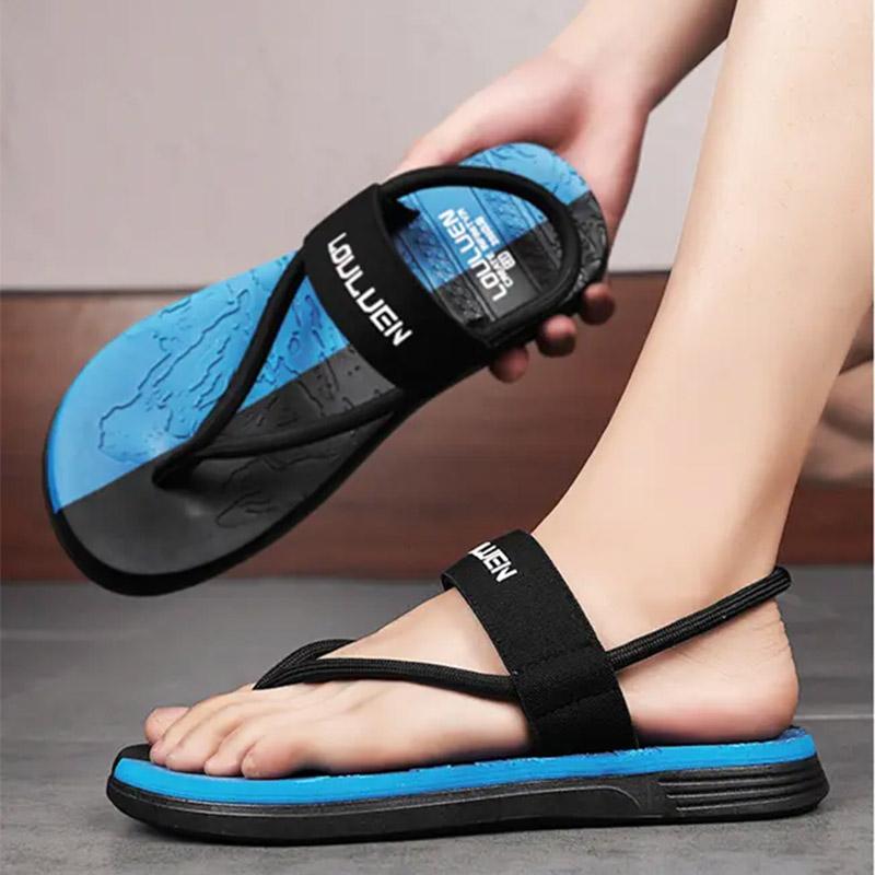 

Сандалии для мужчин в летней одежде противоскользящие износостойкие дезодорирующие шлепанцы для вождения двух человек мягкие подошвы на песке сандалии 45